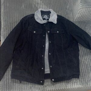 Black Sherpa-Lined Jacket